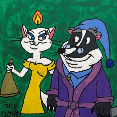 Badger Scrooge & Cat of Christmas Past