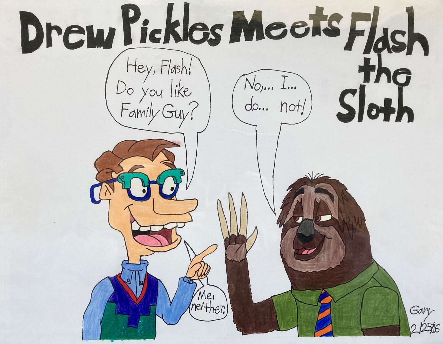 Drew Pickles Meets Flash the Sloth