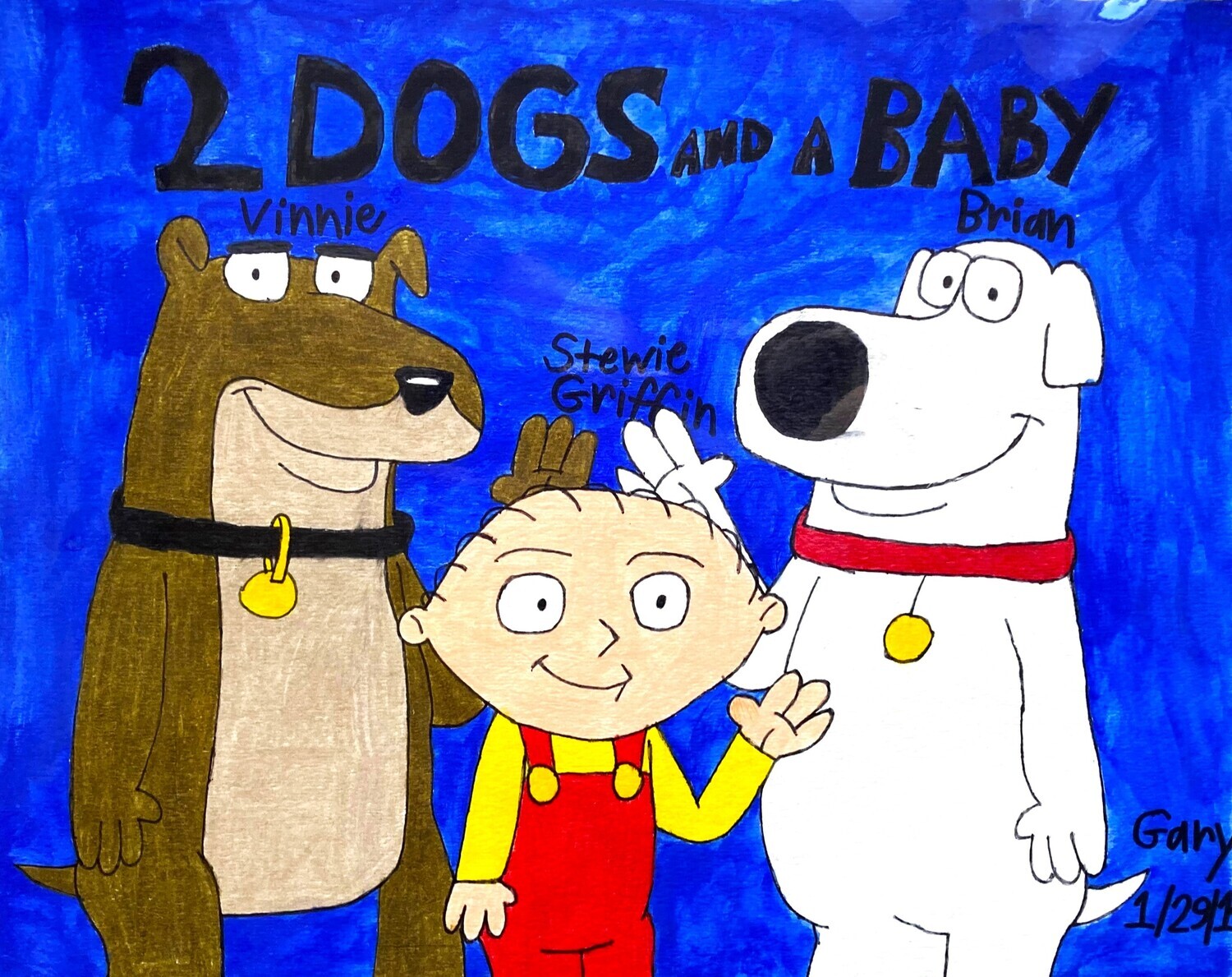 Two Dogs and a Baby