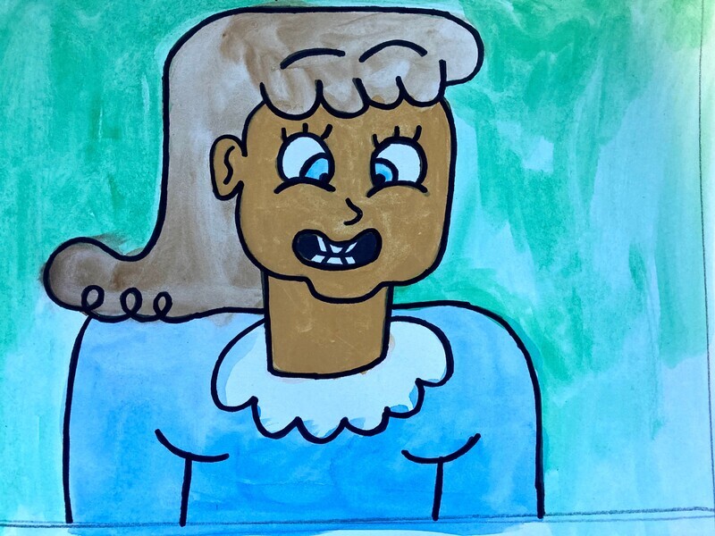 Cartoon Woman in Pajamas