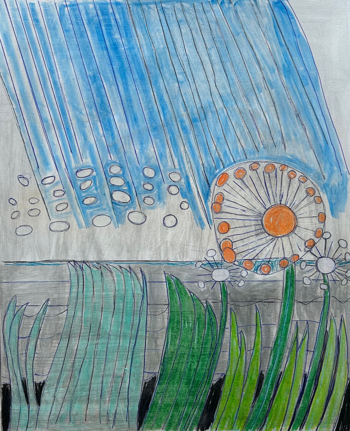 Dandelion in Rain