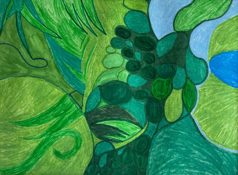 Green Leaves with Blue Green Leaves with Blue