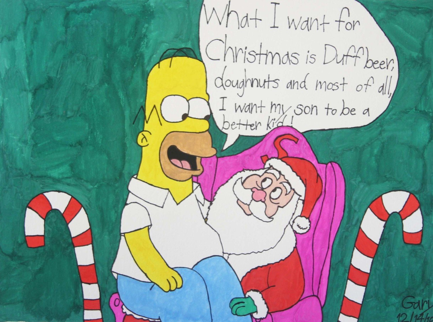 Homer Simpson Meets Santa Claus