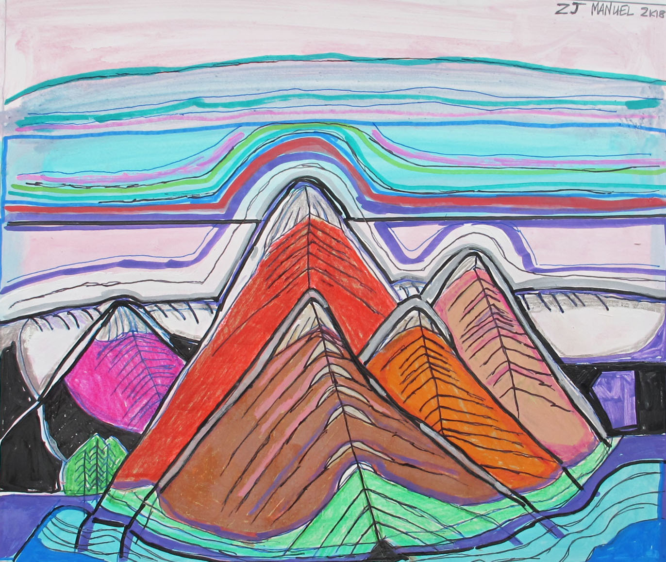 Multi-Color Mountains