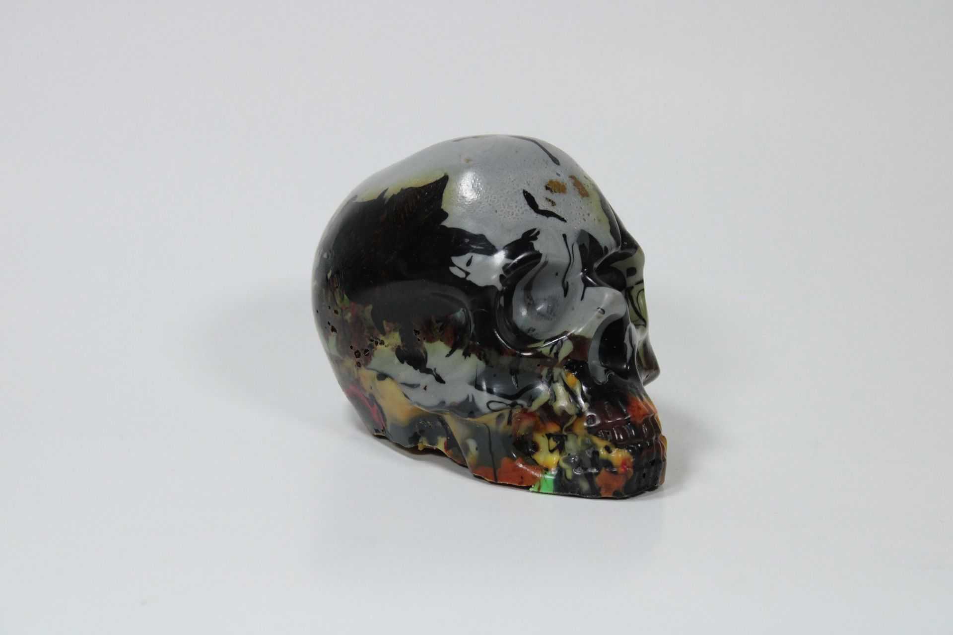 PLA skull schedel, 11 cm, grijs