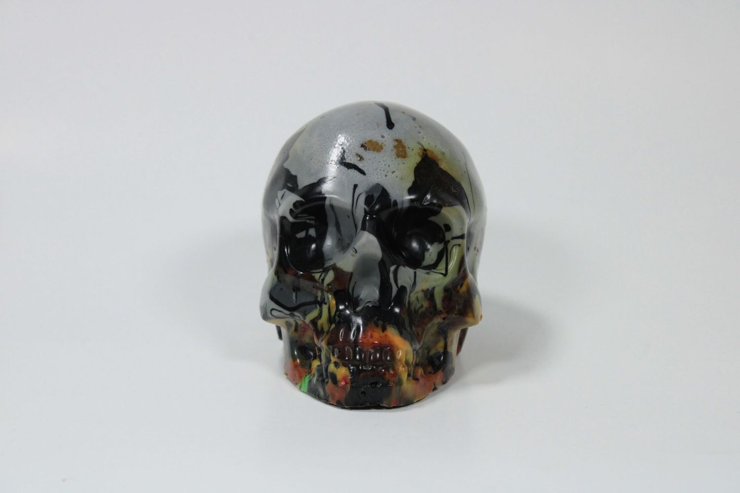 PLA skull schedel, 11 cm, grijs