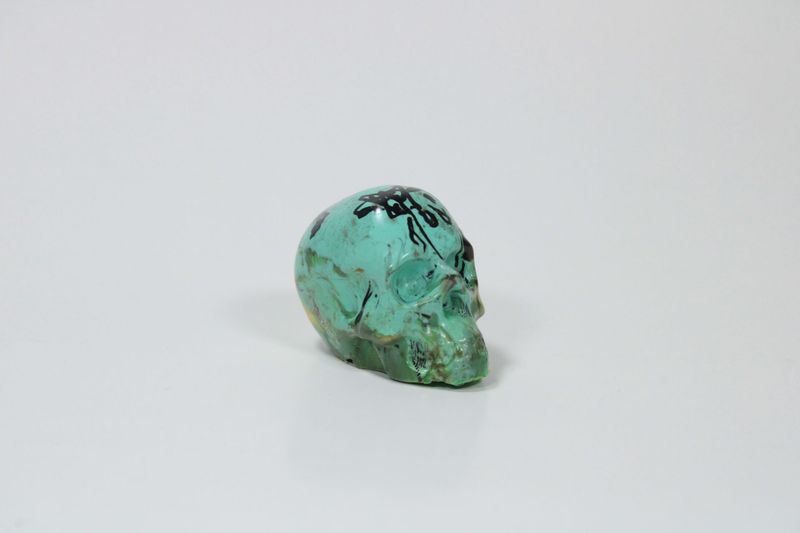 PLA skull schedel, 5 cm, blauw PLA skull schedel, 5 cm, blauw