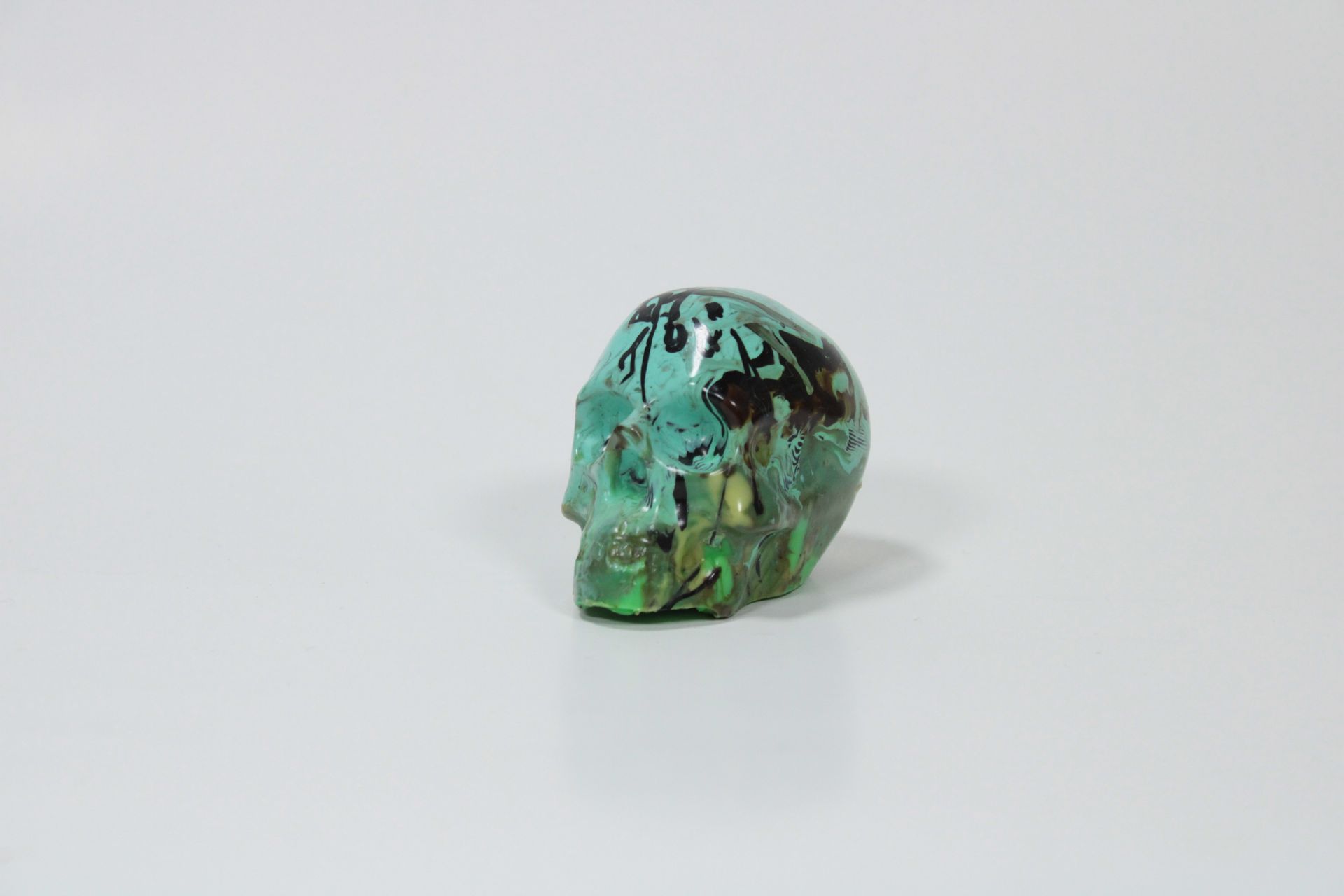 PLA skull schedel, 5 cm, blauw