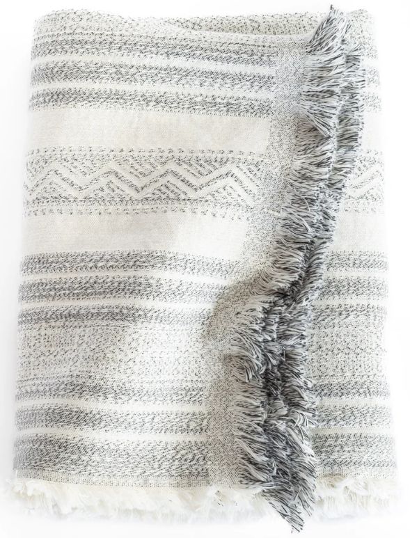 Willow Throw Blanket, Salt &amp; Pepper