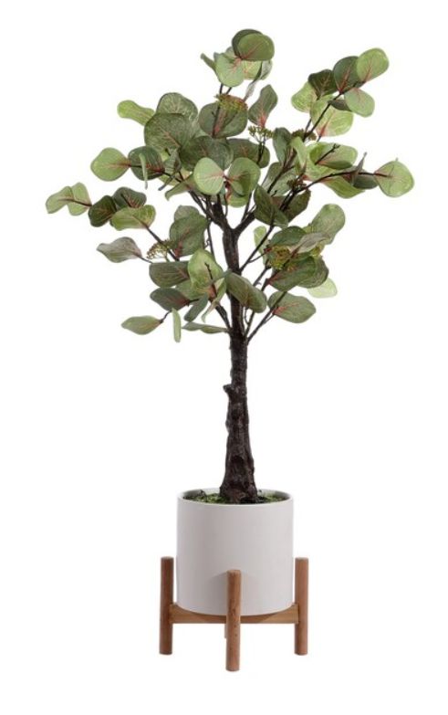 Faux 34.25 Inch Eucalyptus Potted Tree