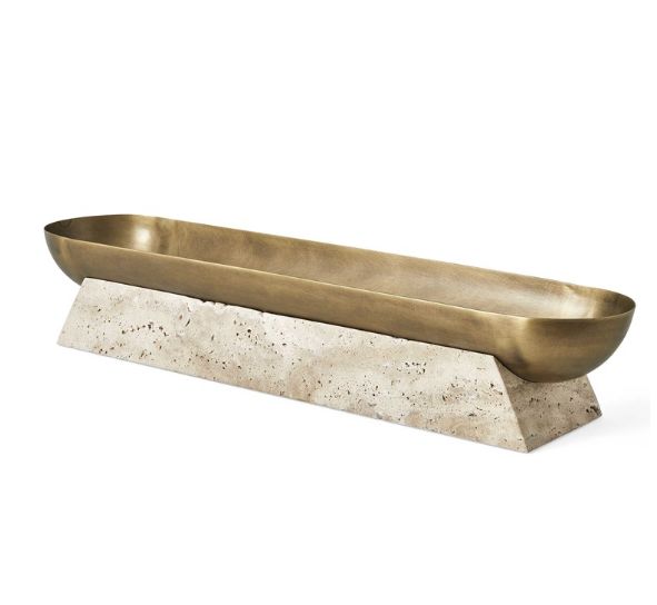 Low Travertine Bowl