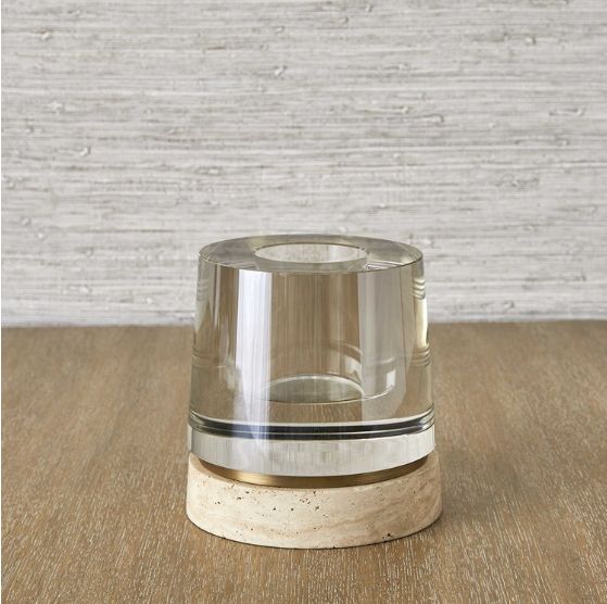 Glass/Stone Candleholder and Vase