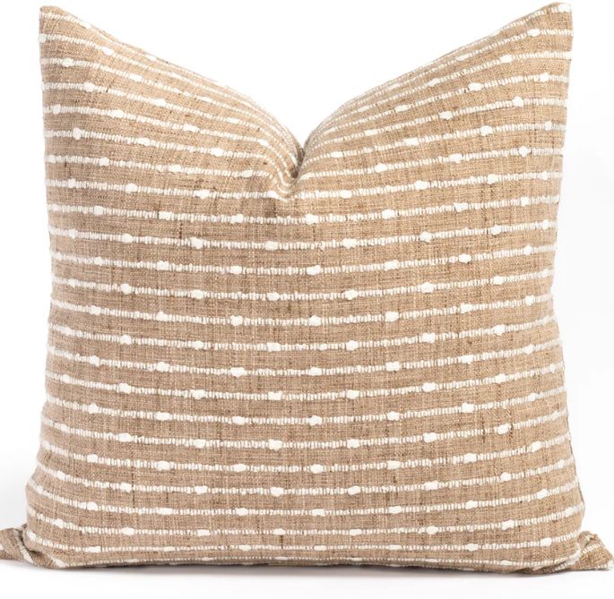 Alloy Stripe 20x20 Pillow, Burlap- Cover Only