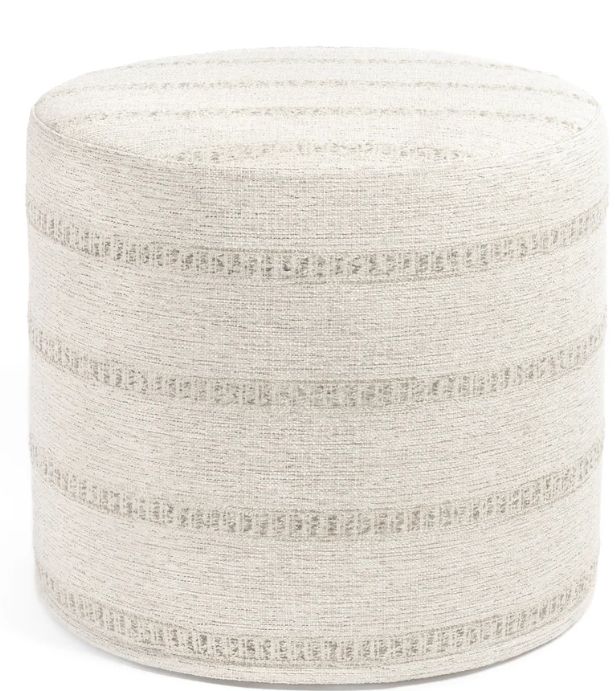 Durado Stripe 18x16 Round Ottoman, Natural