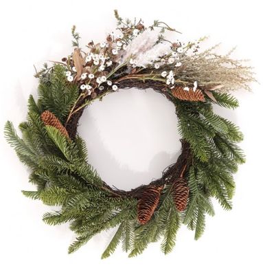 Faux 21 Inch Pine &amp; Olive Leaf Wreath