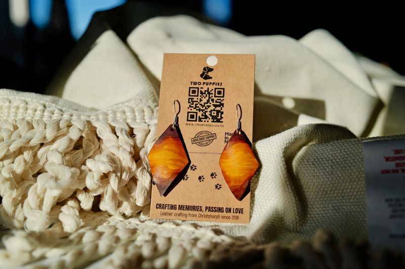 Sand Dune Leather Drop Earrings