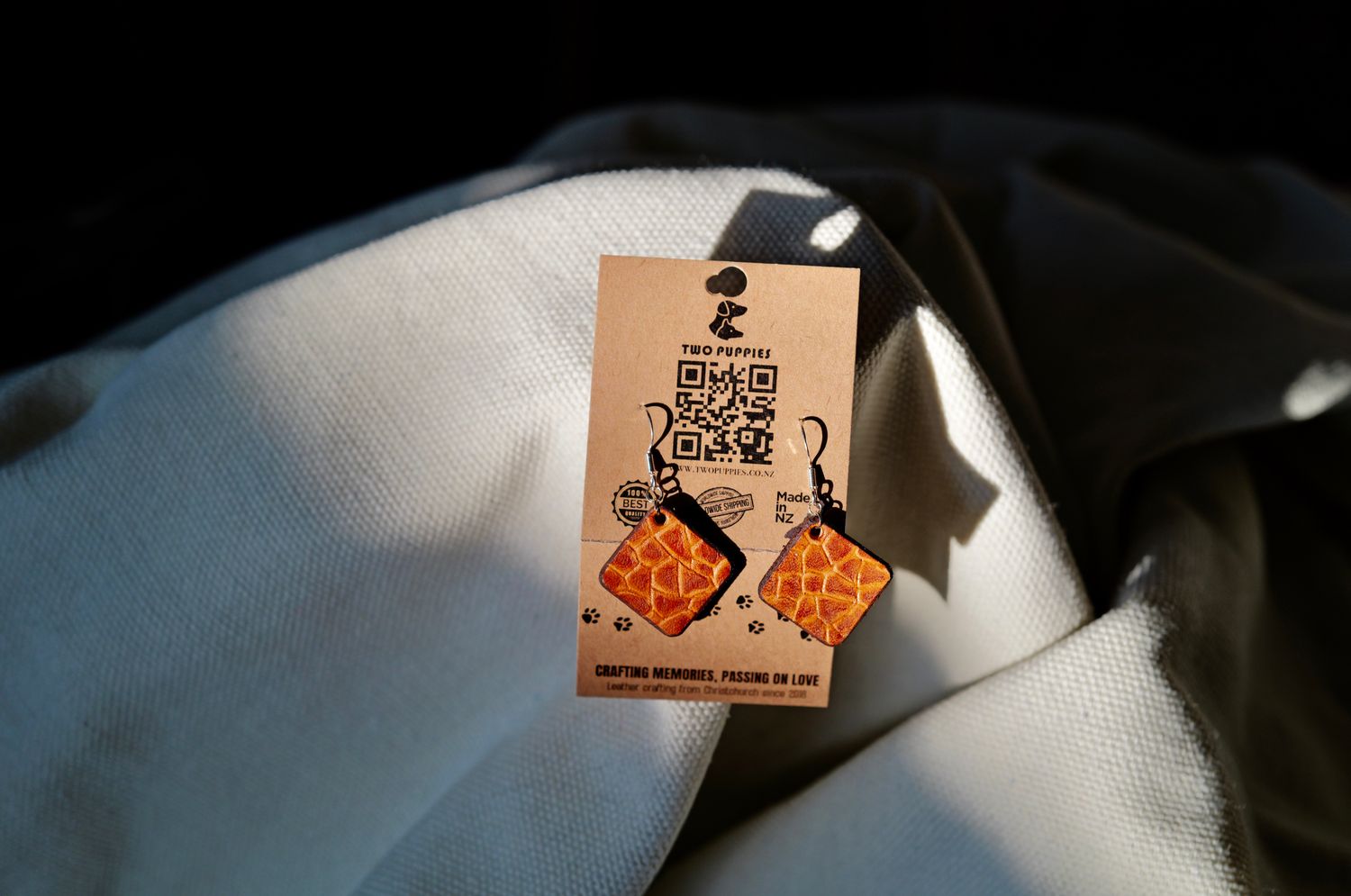 Giraffe Spots Leather Drop Earrings