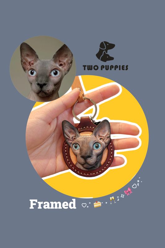 Pet Portrait Leather Carving &amp; Sculpting Keyring 