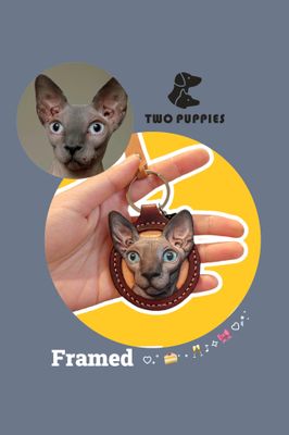 Pet Portrait Leather Carving &amp; Sculpting Keyring 