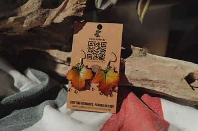 Maple Leaves Leather Drop Earrings