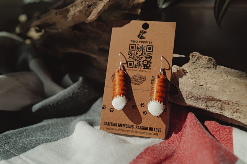 Roar Stripe Leather Drop Earrings