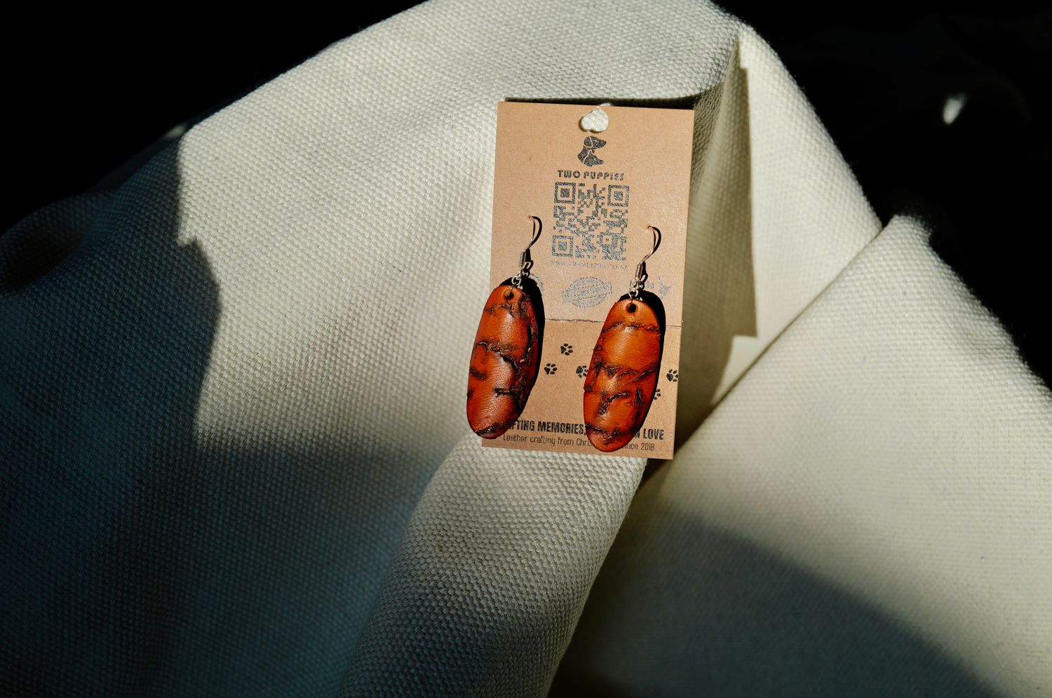 Scar Leather Drop Earrings