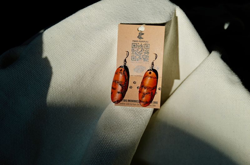 Scar Leather Drop Earrings