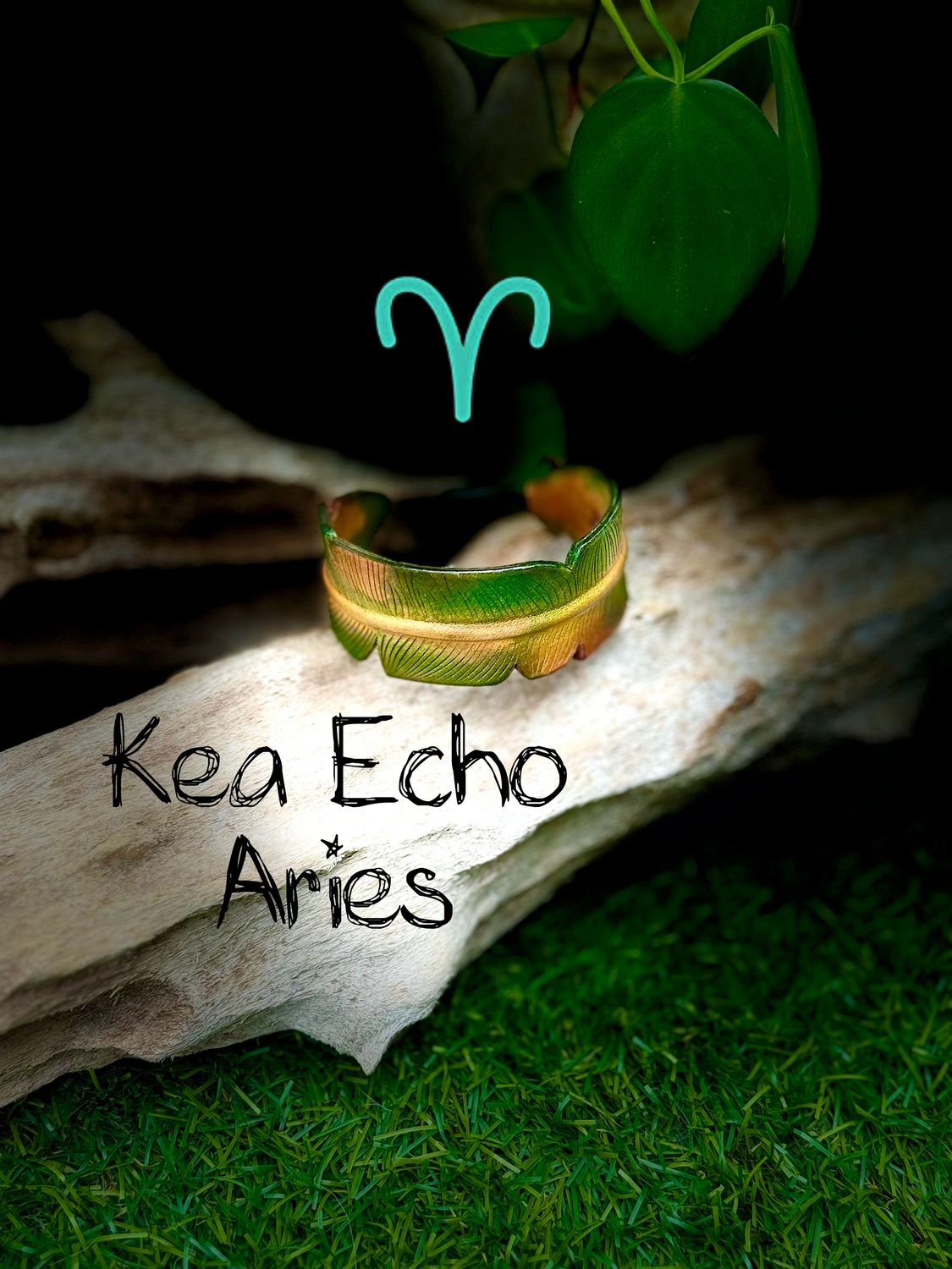 Kea Echo Leather Feather Adjustable Wristband