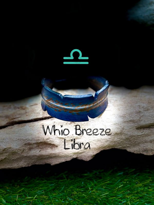 Whio Breeze Leather Feather Adjustable Wristband
