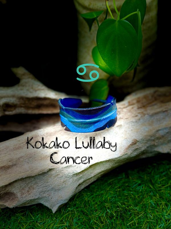 Kōkako Lullaby Leather Feather Adjustable Wristband