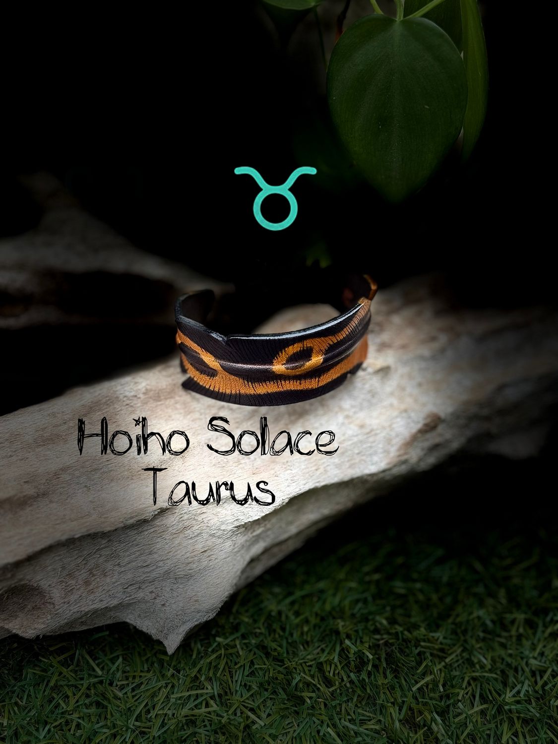 Hōiho Solace Leather Feather Adjustable Wristband