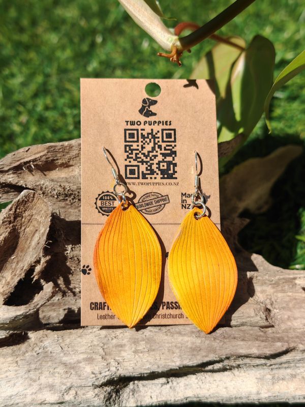 Sunset Glow Leather Drop Earrings