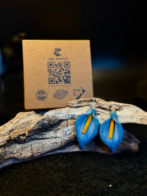 Calla Lily Leather Drop Earrings