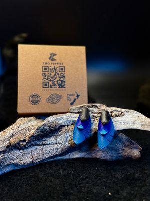 Kōkako Feather Leather Drop Earrings