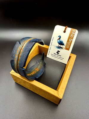 Whio Breeze Leather Feather Adjustable Wristband