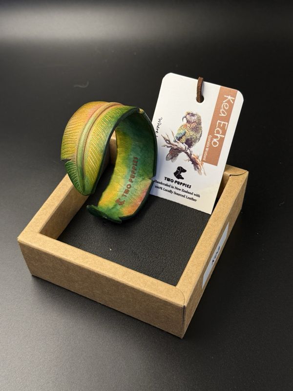 Huia Dawn Leather Feather Adjustable Cuff Huia Dawn Leather Feather Adjustable Cuff