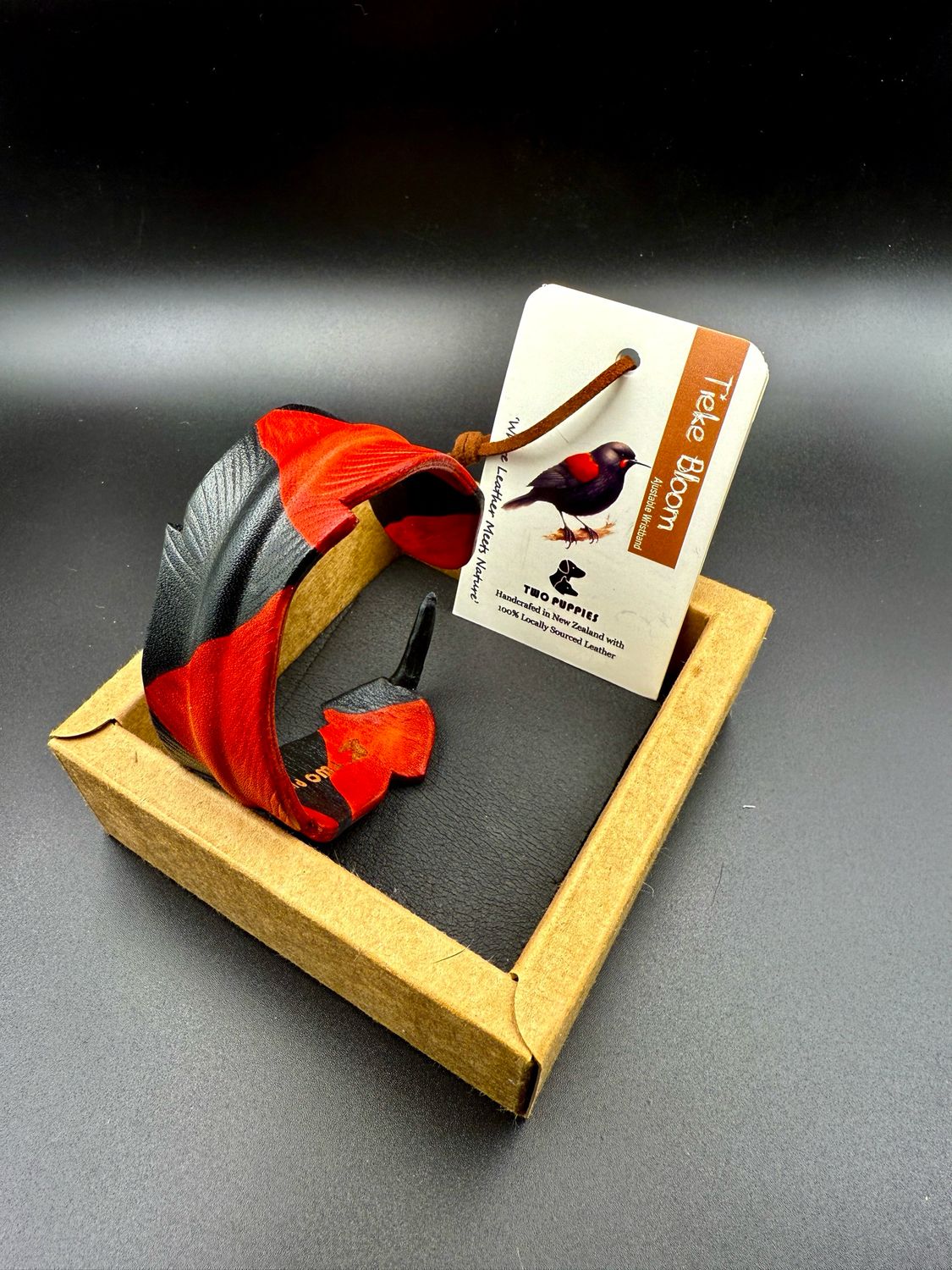 Tīeke Bloom Leather Feather Adjustable Cuff