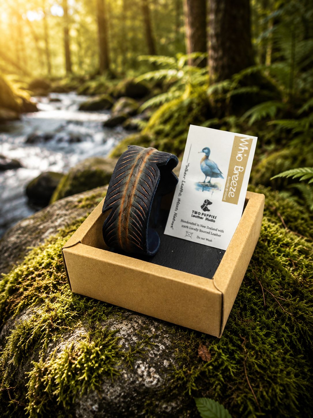 Whio Breeze Leather Feather Adjustable Cuff