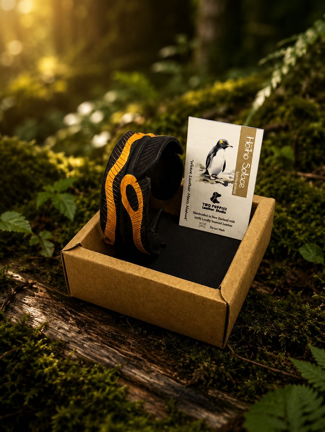 Hōiho Solace Leather Feather Adjustable Cuff