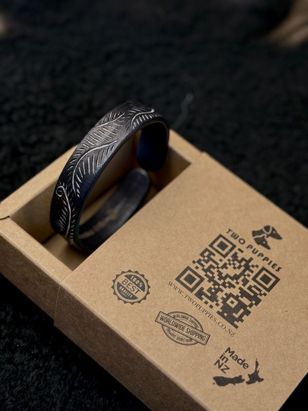 Silver Fern Leather Adjustable Cuff Silver Fern Leather Adjustable Cuff