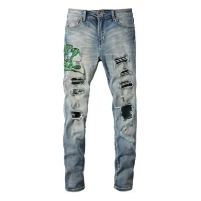 AMIRI SNAKE BLUE JEANS