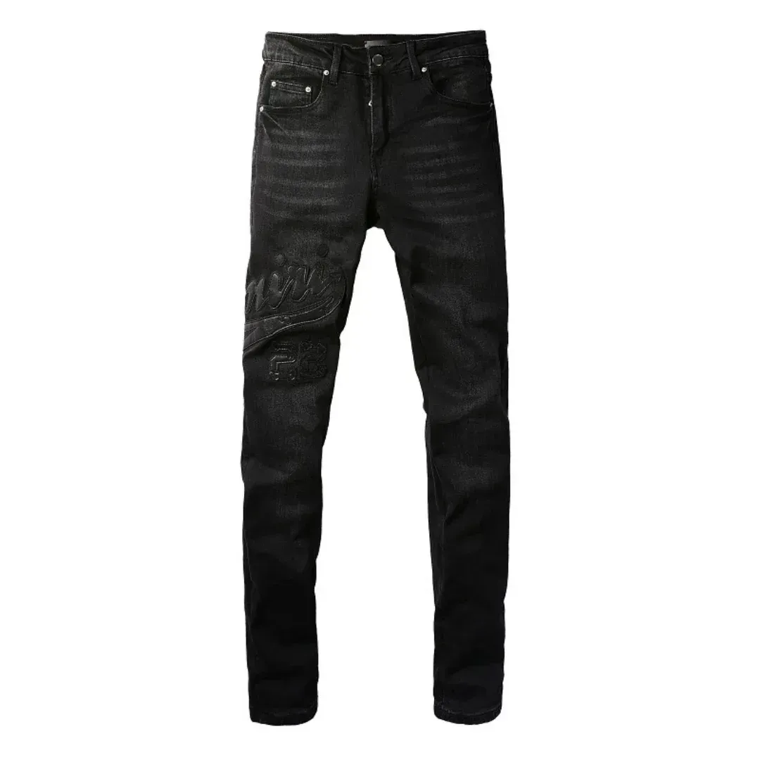AMIRI TRIPLE BLACK LOGO JEANS