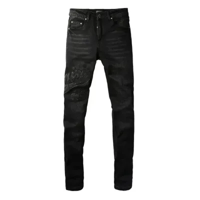 AMIRI TRIPLE BLACK LOGO JEANS