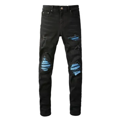 AMIRI BLUE GRADIENT BLACK JEANS