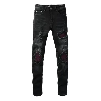 AMIRI BLACK RIPPED JEANS