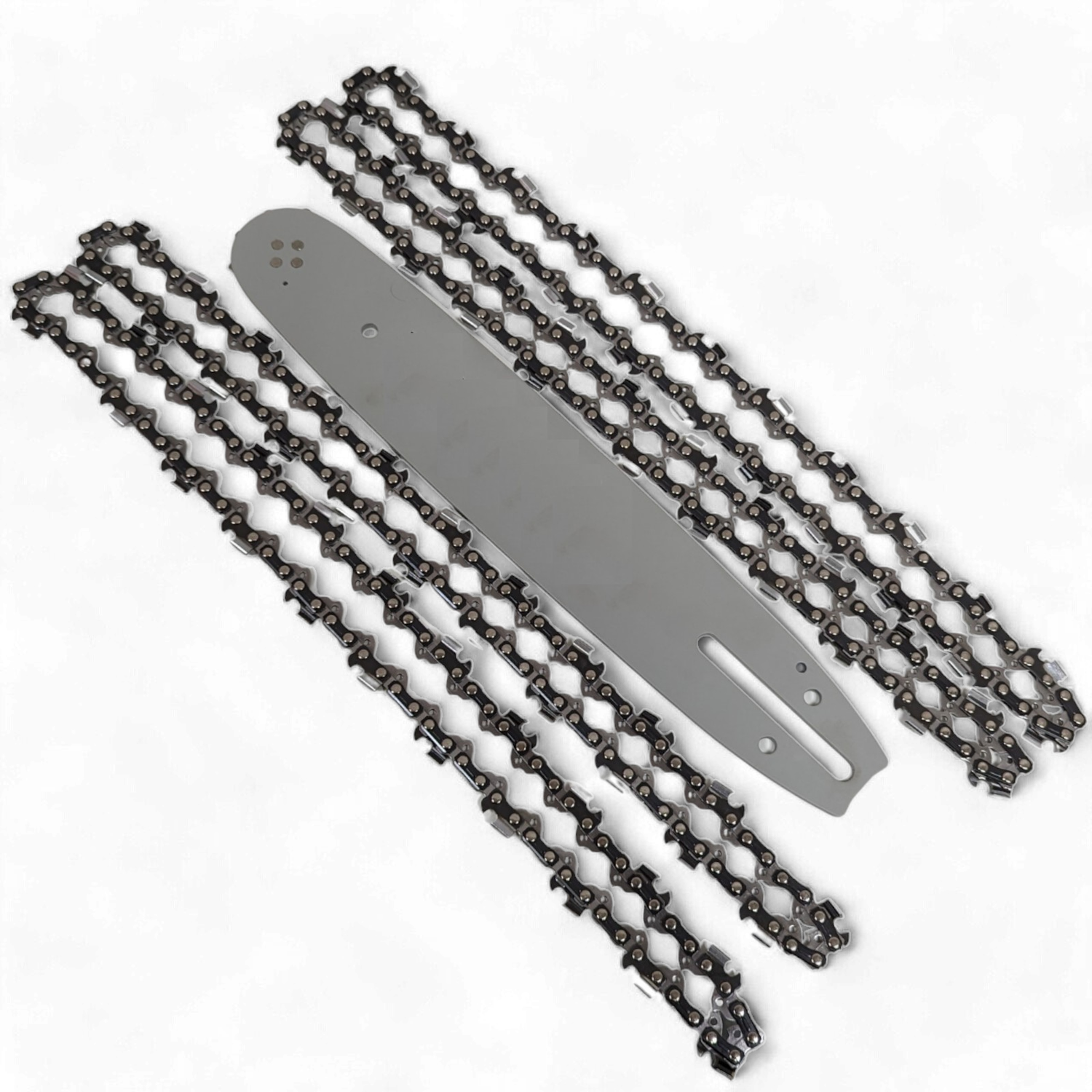 4 Sägeketten 3/8P-33-1,1 + 20cm Schwert kompatibel mit Bosch Universal Chain 18 18V Akku