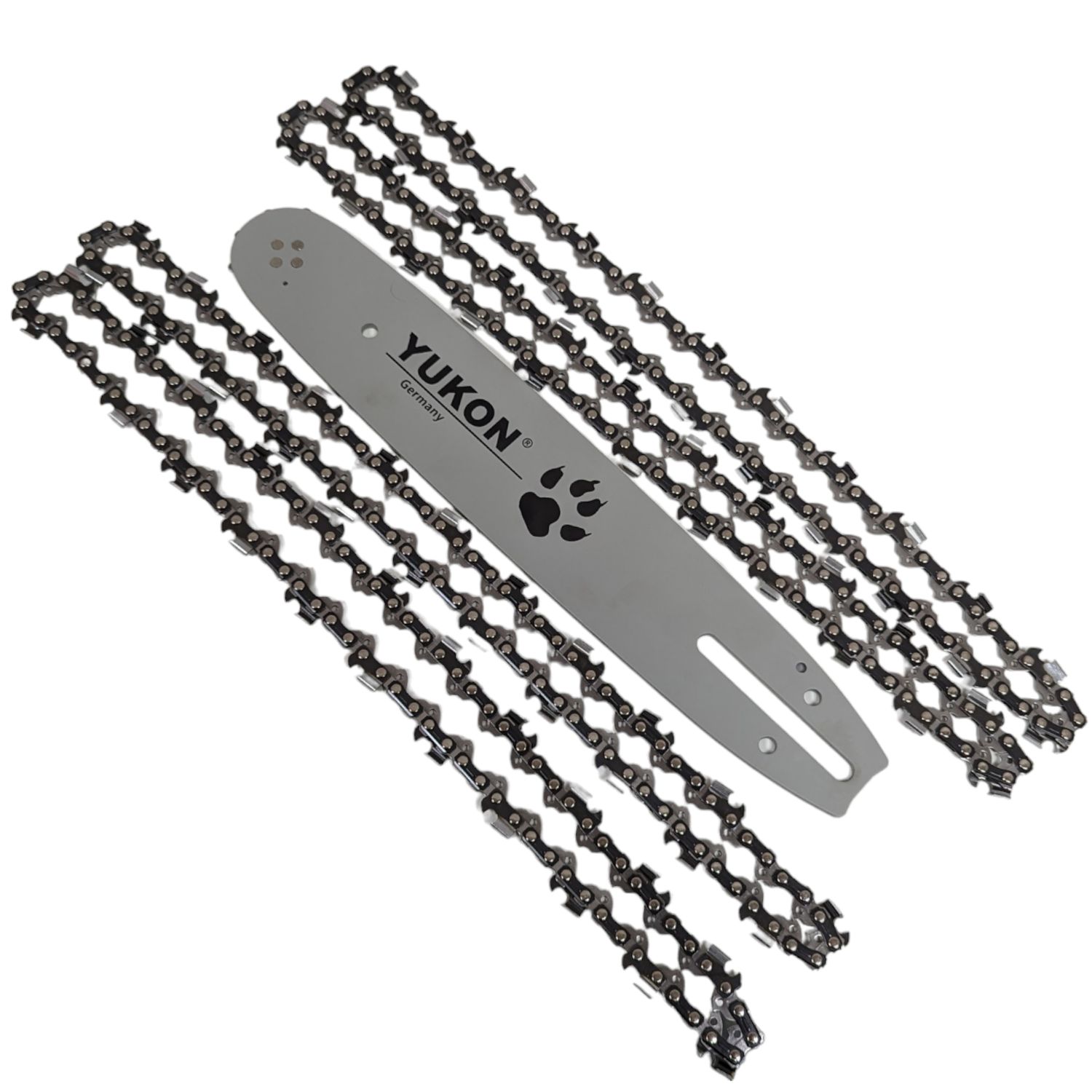 4 Sägeketten 3/8P-45-1,3 + 30cm Schwert kompatibel mit Bosch AKE30B AKE 30 B AKE 30B Ketten