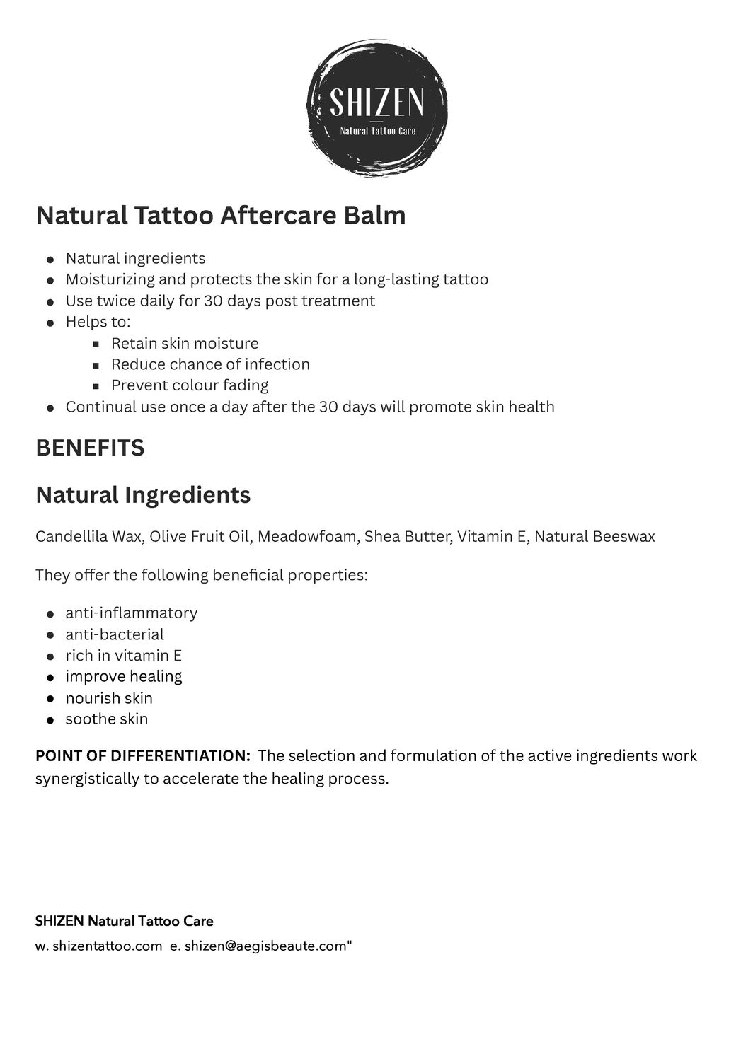 Tattoo Aftercare Balm (60mL)