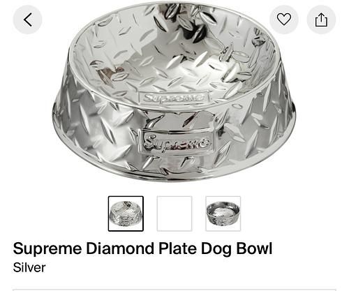 Supreme Diamond Plate Dog Bowl