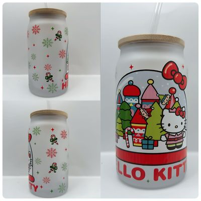 HK Snow globe Christmas Frosted Glass Cup